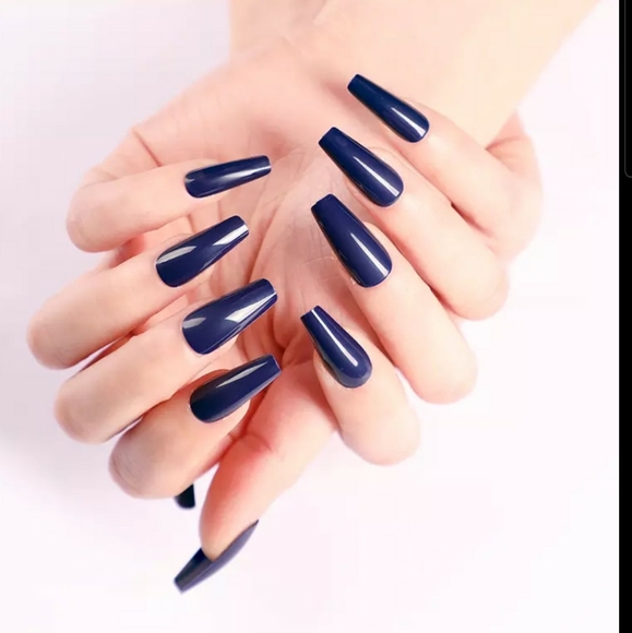 Navy blue stilleto or coffin nails - Picture 2 of 4